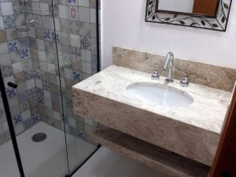 Empresa de Bancada de Mármore com Cuba Santana - Bancada de Mármore para Banheiros Pequenos